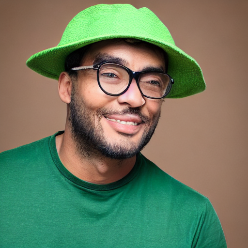 image_a man wearing a green hat and green shirt.png