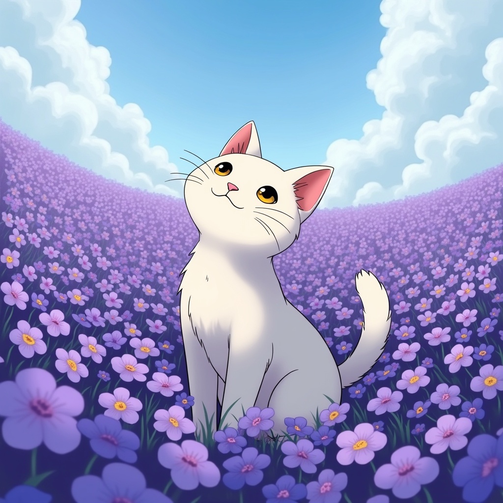 Cat in Flowers