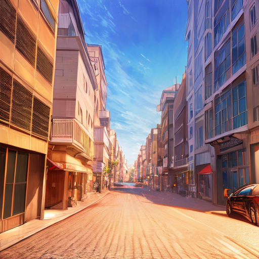 a deserted street with building on the side , AnimeChan style.png