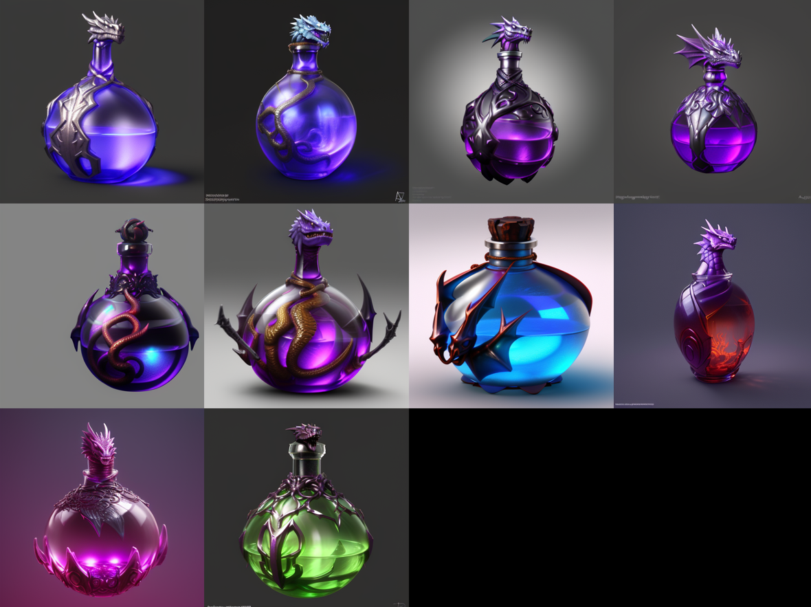 fantasy dragon as potionbottle, perfectly ornated, intricate details, 3d render vray, beautiful, trending on artstation.png